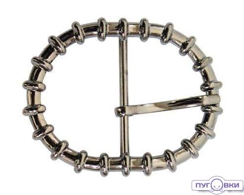 69495 Пряжка  мет. овальн. с 'зубчиками' ч.никГР