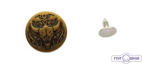 Пуговица джинсовая фиксированная ножка (гвоздь в комплекте)