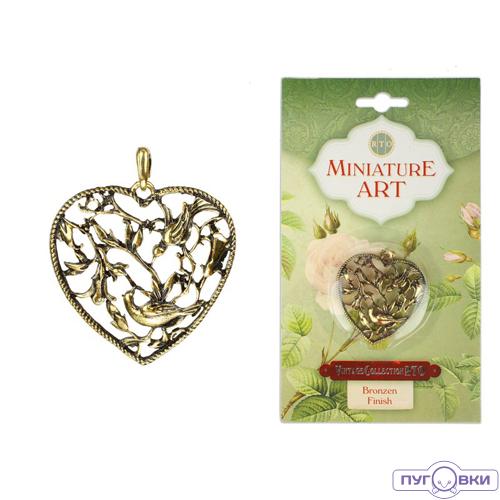 VT-91 Подвеска винтаж 'Птицы в сердце'