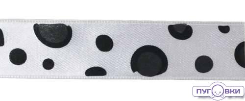 Лента  атласная 04-48079 бел/черн.ГР